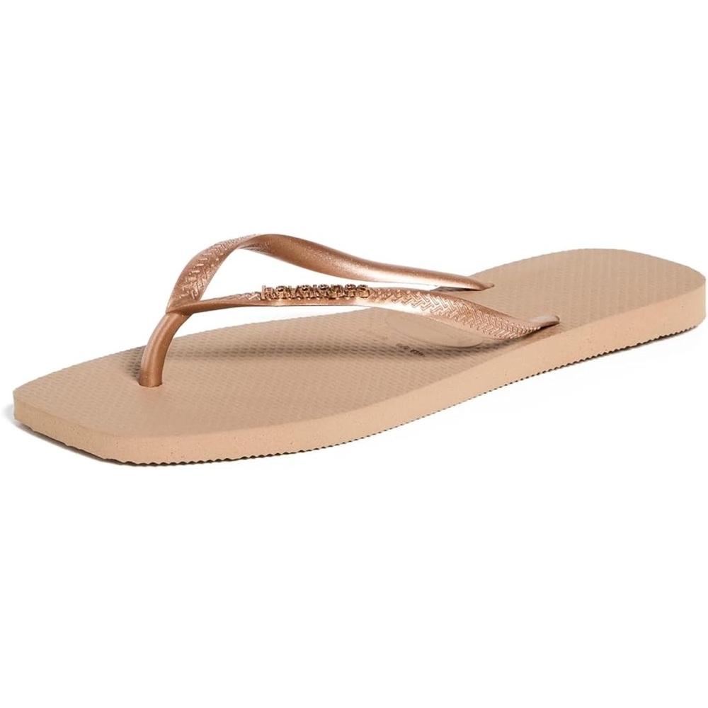 Havianas Slim Square Rose Gold Flip Flop Size 11-12 Like new